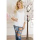 Women's T-shirt, solid color lace