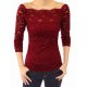 Women's T-shirt, solid color strapless, lace